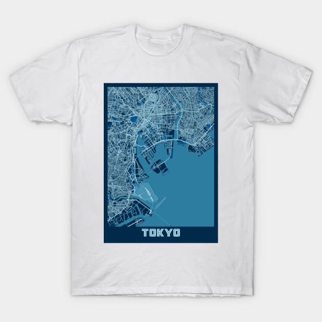 Tokyo - Japan Peace City Map T-Shirt by tienstencil